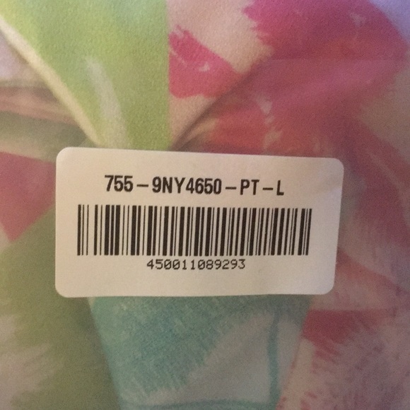 Red Dress Boutique Wide Leg Pants Tropical Print Pastel Colors sz L New NWT - Picture 10 of 14